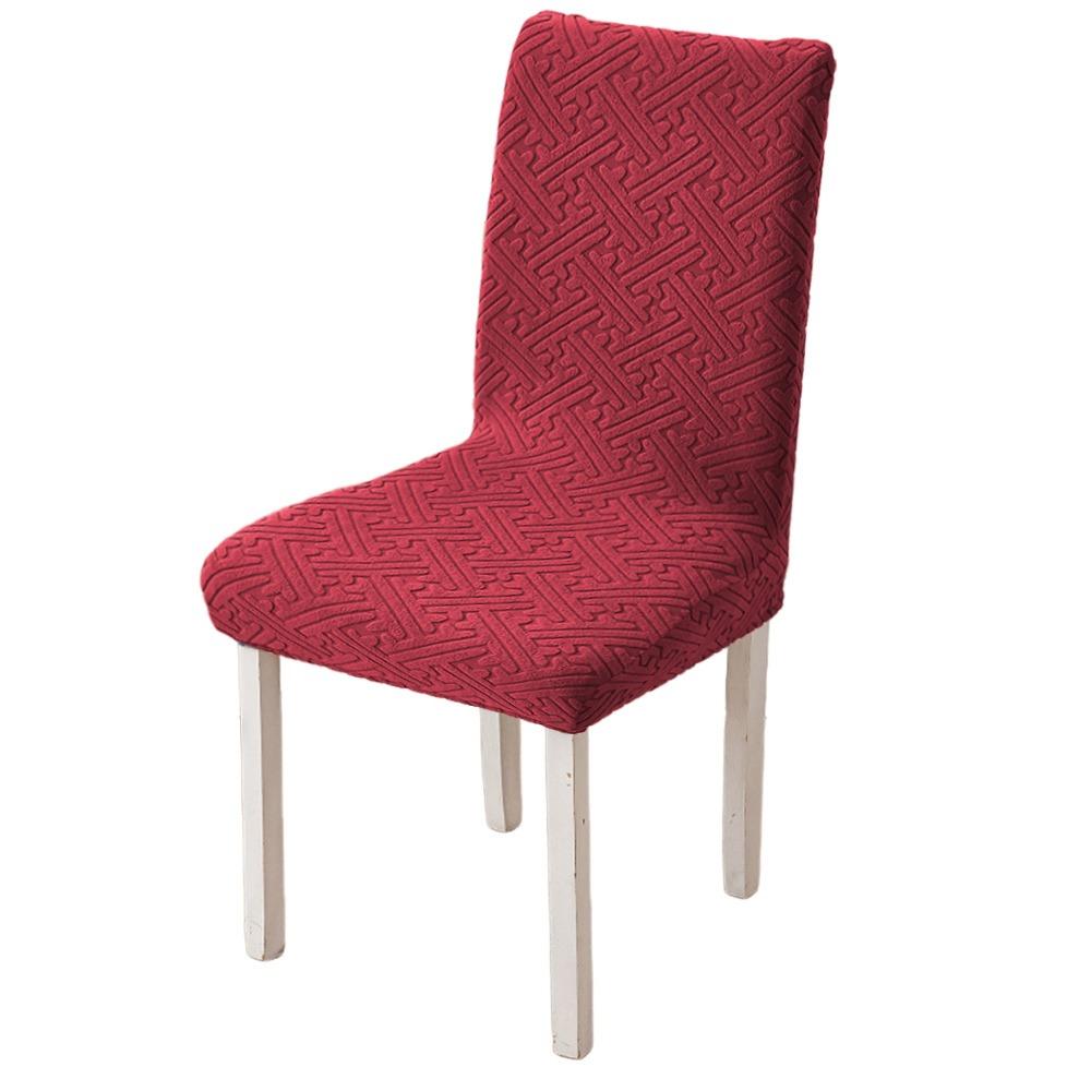 High-elastic Dining Chair Cover Jacquard Backrest Protector Stool Slipcover  for Home Decoration