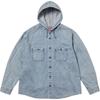 Hooded Denim Shirt Washed Indigo