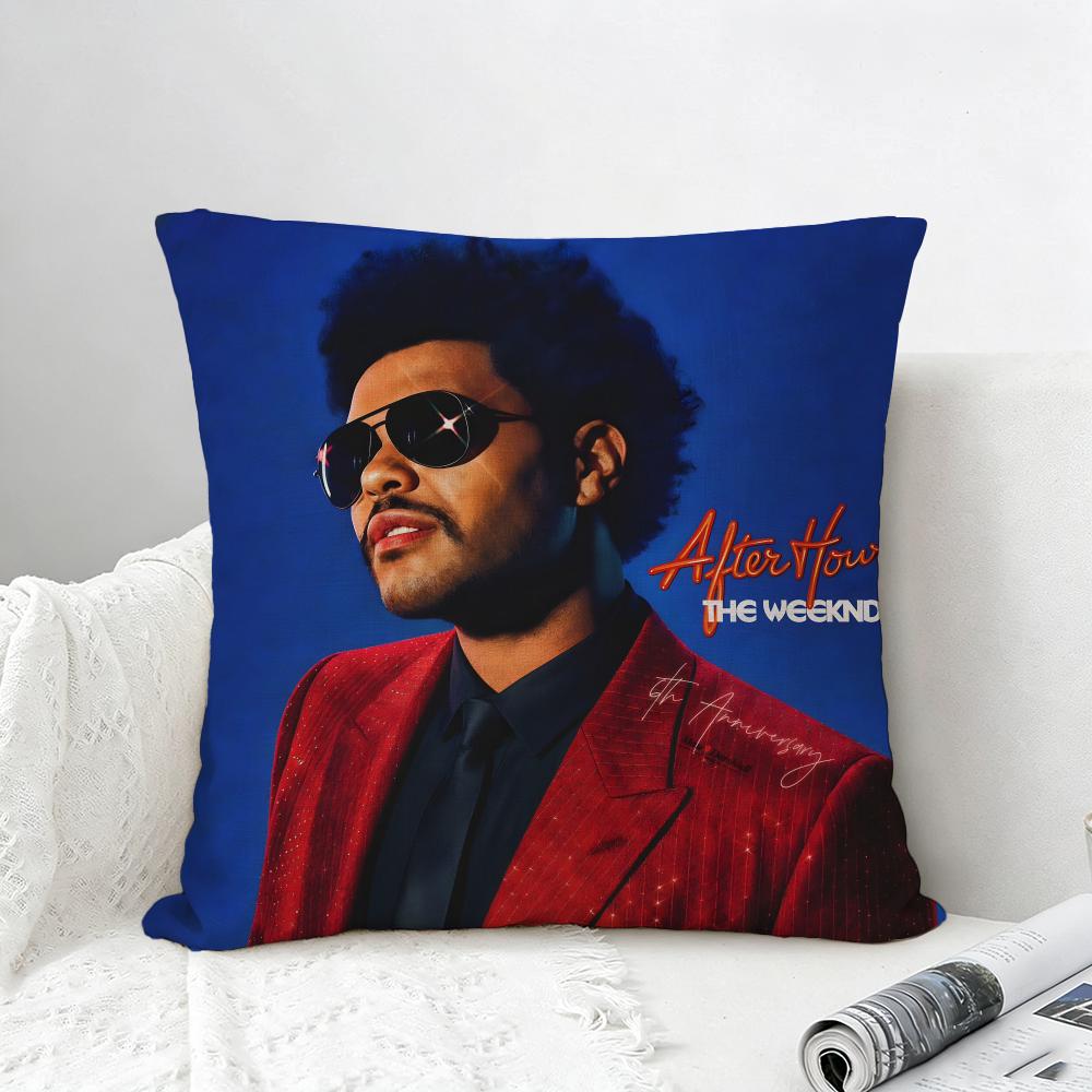 Singer The Weeknd Cushion Cover Natural Linen Pillowcase Set AllinOne Decor for Sofa Bedroom Chair