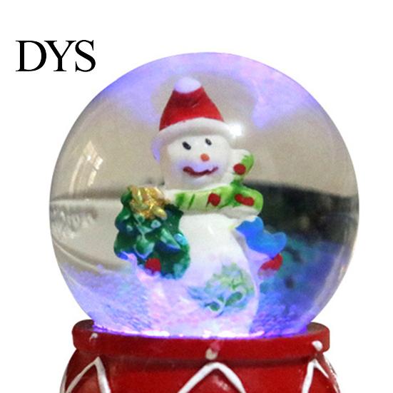Décoration de Maison Boule à Neige en Verre Décoration Exquise pour les Fêtes Artisanat Lumineux Boule de Noël Arbre Père Noël Bonhomme de Neige Ornement