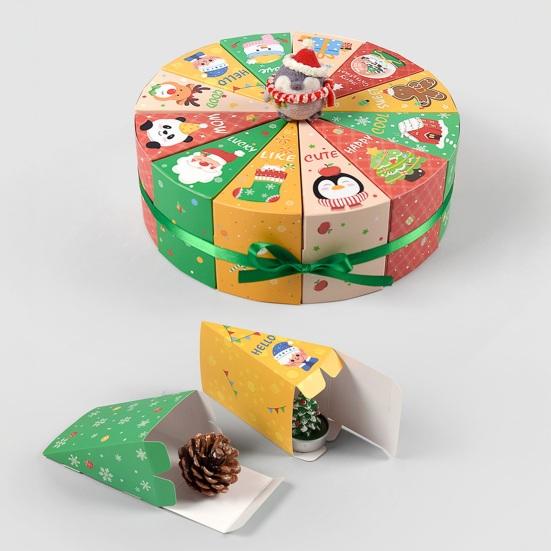 12Pcs/Set Christmas Treat Box Fan Design Cookie Box Combination Cartoon Small Gift Boxes Christmas Candy Boxes for Xmas Party Favors