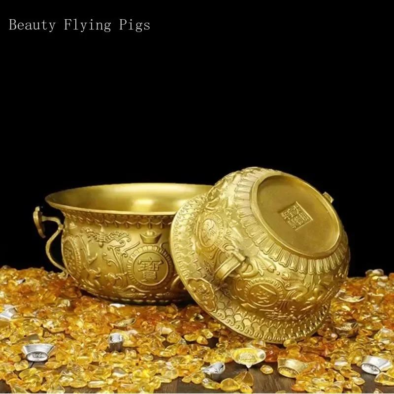 Pure Copper Cornucopia Decoration Living Room Wine Cooler Feng Shui Ornaments Office Attract Wealth Chinese Decorative Crafts