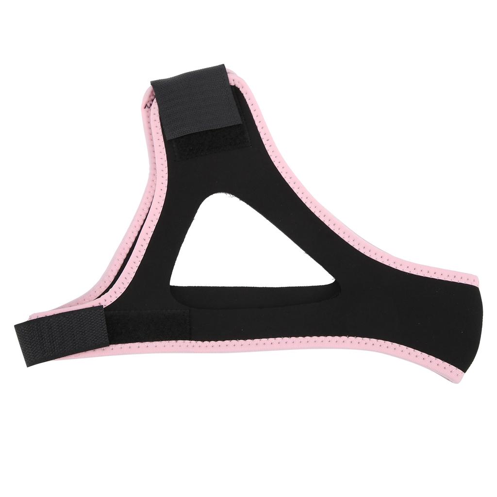 AntiSnoring Chin Strap Adjustable Breathable Stop Snoring Strap Jaw Support Belt(Black with Pink Edge )
