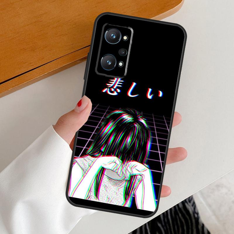 Sad Girl Japanese Anime For Realme 14 10 11 12 13 Pro Plus GT6 GT7 15 Pro C65 C67 C63 C61 C55 C51 C53 C35 C75 Case