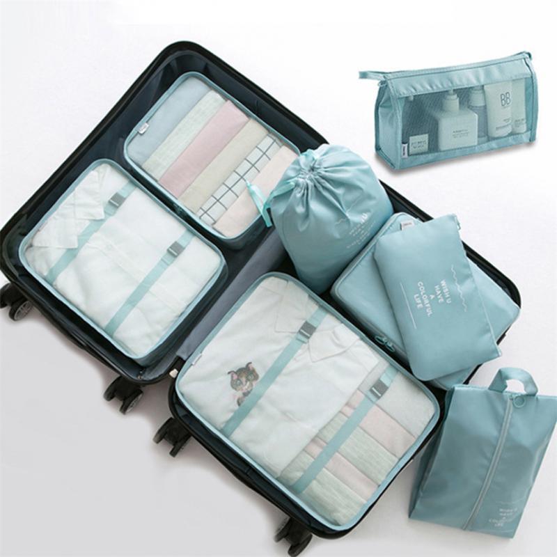 8 Pcs Packing Cubes Set, Waterproof Travel Luggage Organizer Bags, Multi-Size Clothes Underwear Shoe Storage Packing Cubes