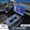 For Toyota BZ5 2025 2026 Car Interior Accessories Film Transparent TPU Gear Panel Center Console Anti-scratch Resist Sticker