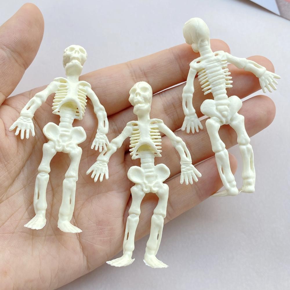 4PCS New Resin Cute PVC Cartoon Skeleton Series Flat Back Home Decor DIY Scrapbook Crafts Jewelry Accessories