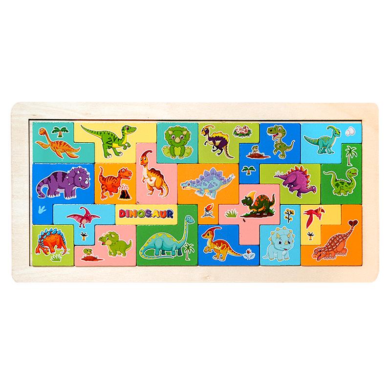 Montessori Wooden Educational Puzzle for Children: Fun Theme Block Toy for Early Cognitive Development