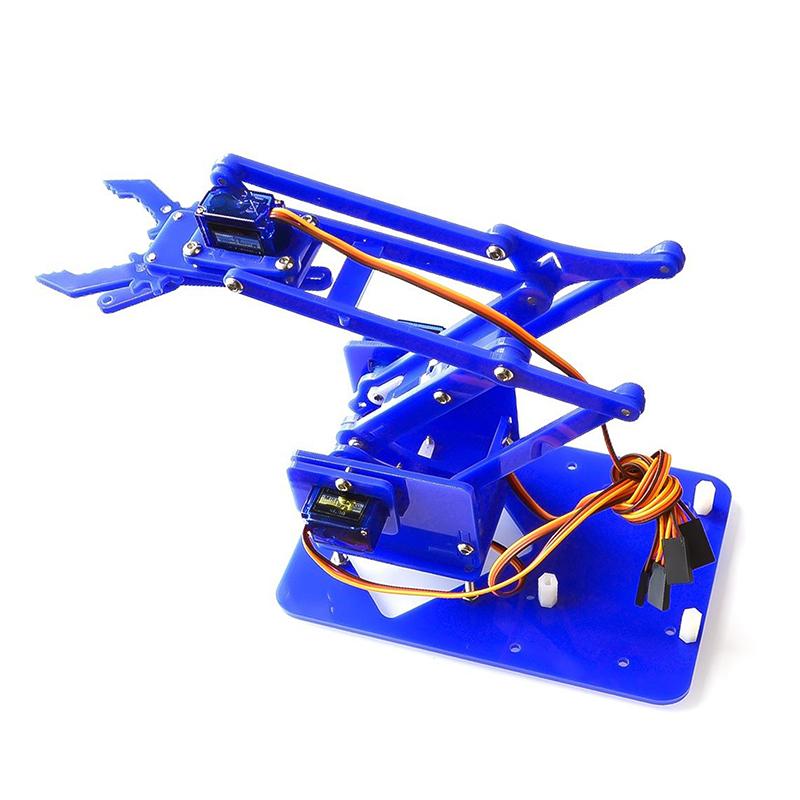 4 Dof Unassembly Acrylic Mechanical Arm Robot Manipulator Claw For Maker Learning Diy Kit