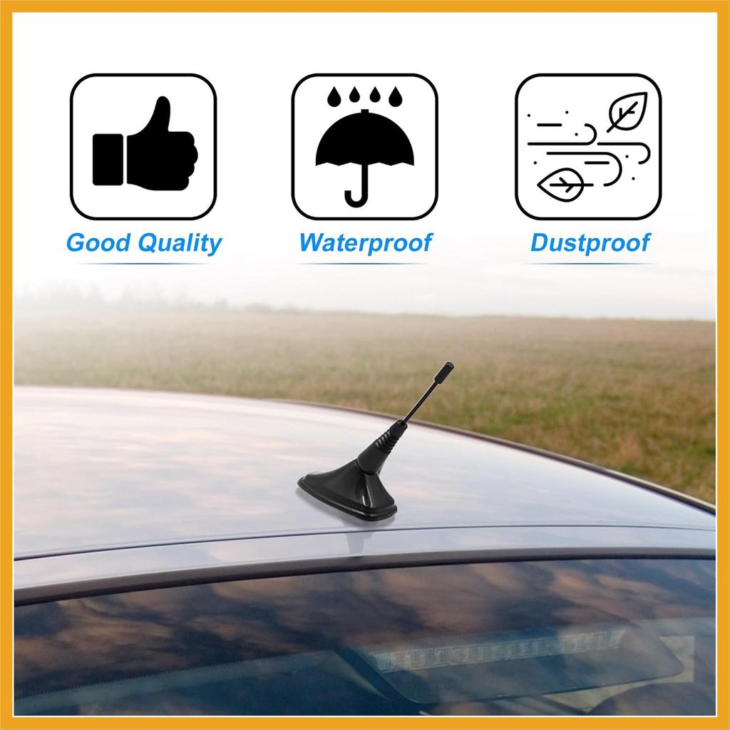 Black Universal Self Adhesive Base Decorative Antenna Dummy Aerial Waterproof Replacement for SUV Car Vehicle Replacement