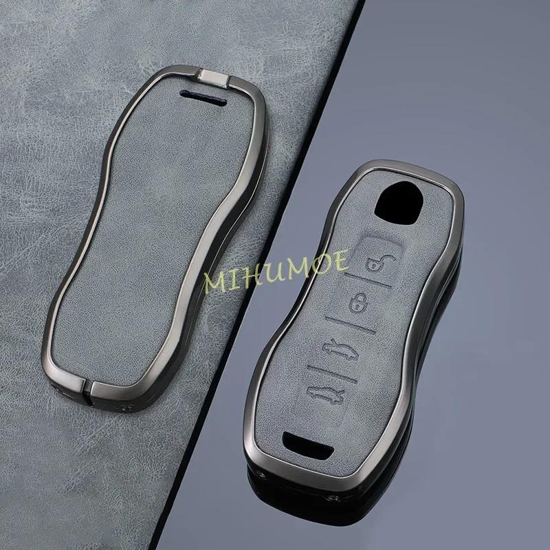 

Car Key Fob Case Cover Bag Metal Leather For Porsche 911 Cayenne Panamera Taycan 2019 2020 2021 2022 2023 2024 2025 Accessories
