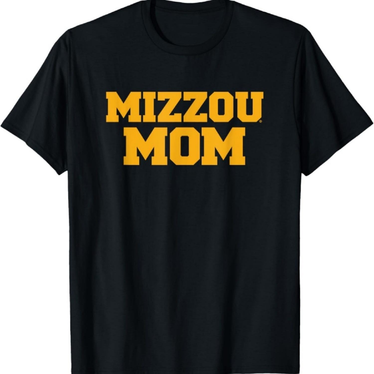

Mizzou Tigers Mom Black Women s Regular Fit Short Sleeve Crew Neck T-Shirt Size 6 XXXXXL чорний