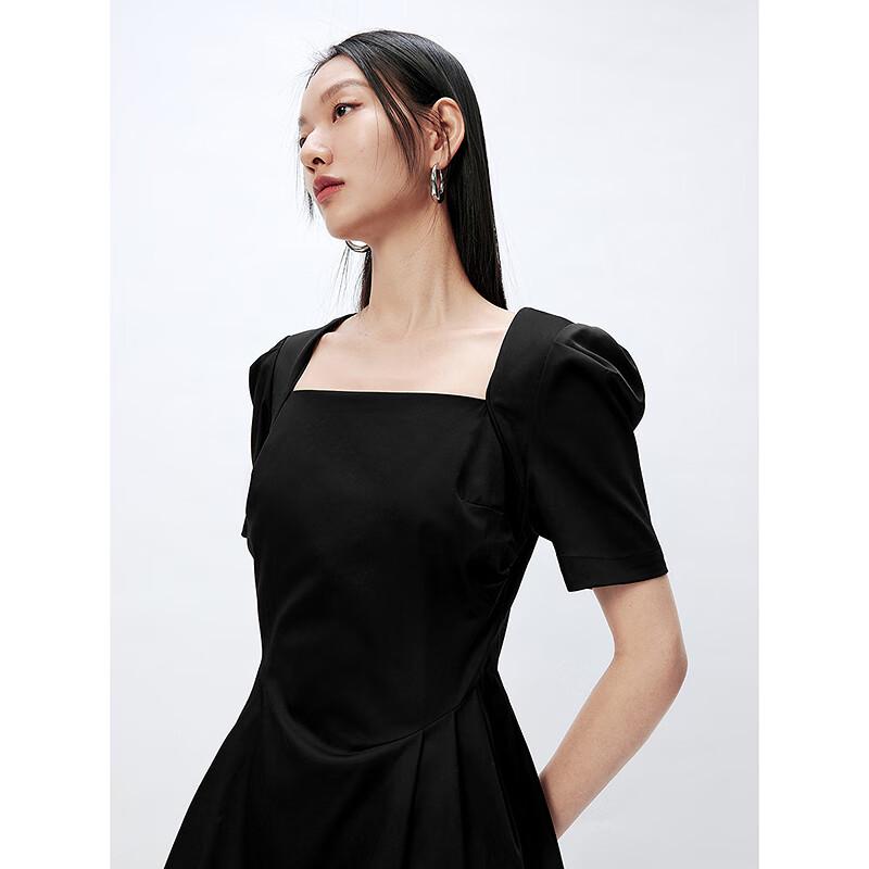 Women's French Square Neck A-Line Midi Dress
