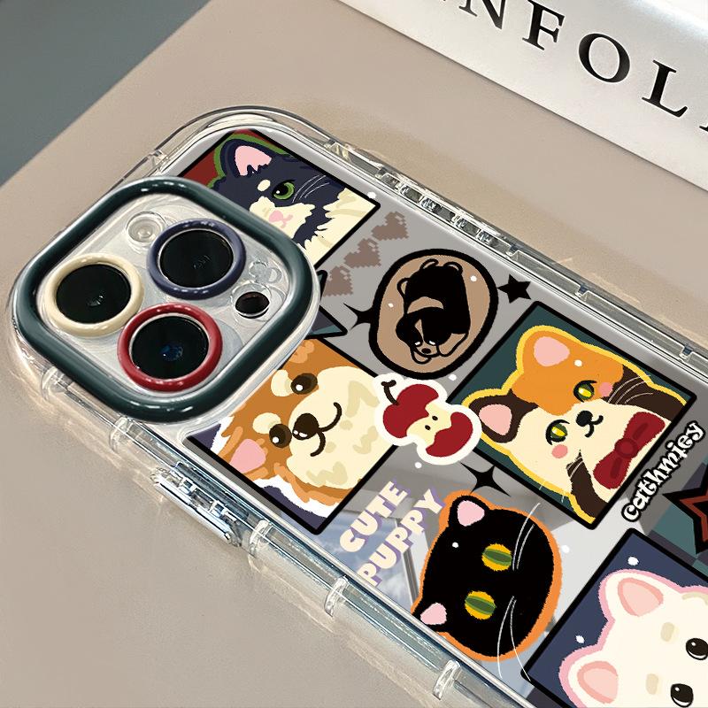 Cartoon Dog for IPhone16promax Phone Case for Apple 15 Cream Mirror All-inclusive 11/14/xs