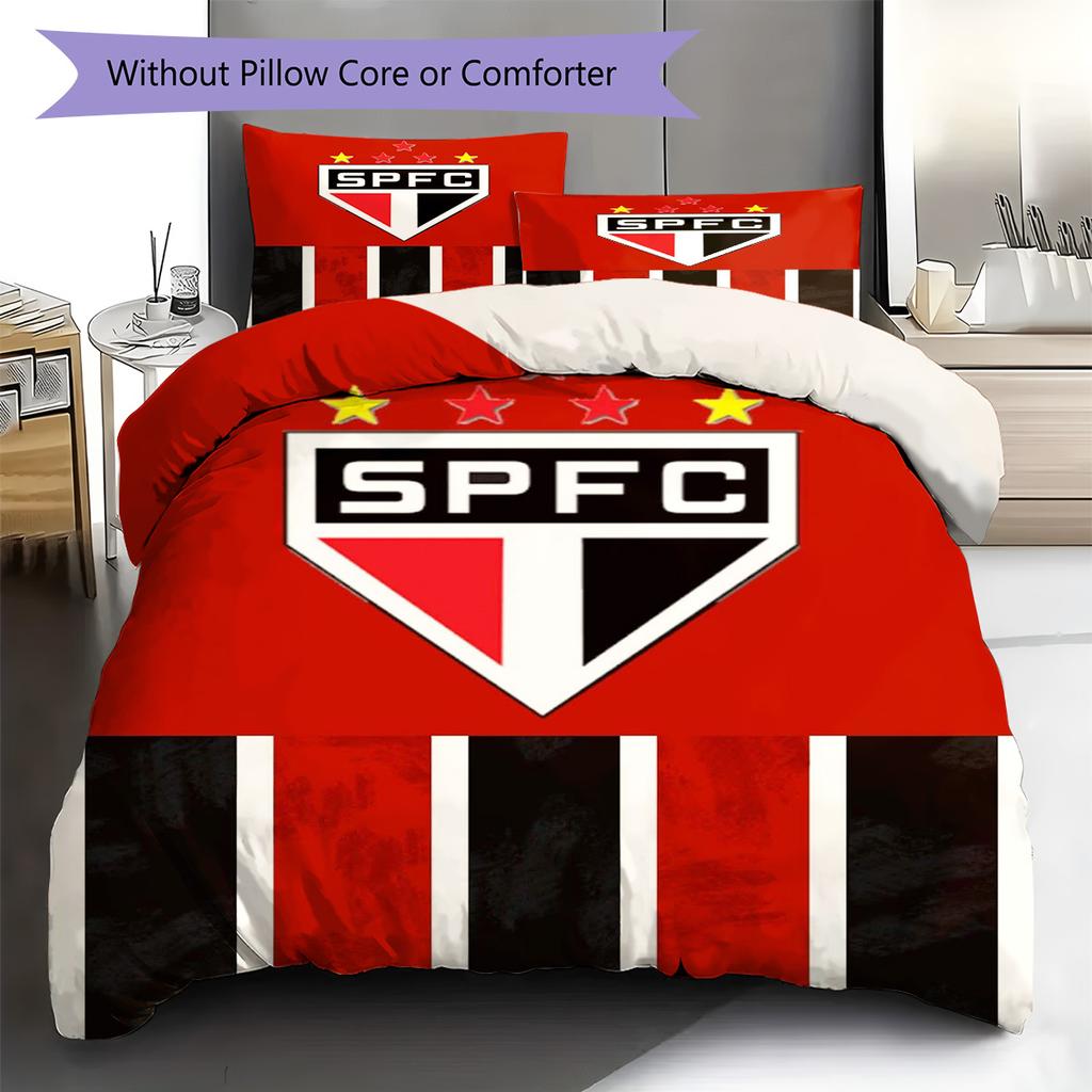 São Paulo Pattern Bedding Set Quilt Cover Pillowcase Home Decor Gift (1 * duvet cover + 2 * pillowcase, without core)