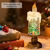 Christmas LED Candle Light Flameless Rotating Waterfall Sparkling Candle Light Crystal Electronic Candle Desktop Decoration Gift