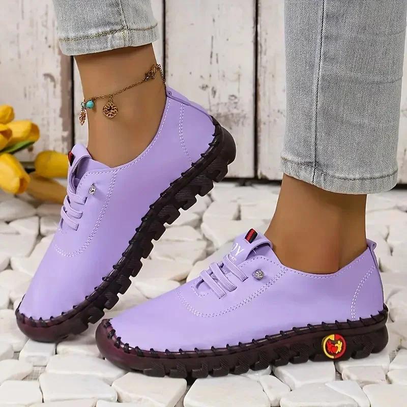 Women Sneakers 2026 New Designer Shoes Loafers Soft-soled Roman Breathable Outdoor Women Retro Big Size Single Shoes for Women