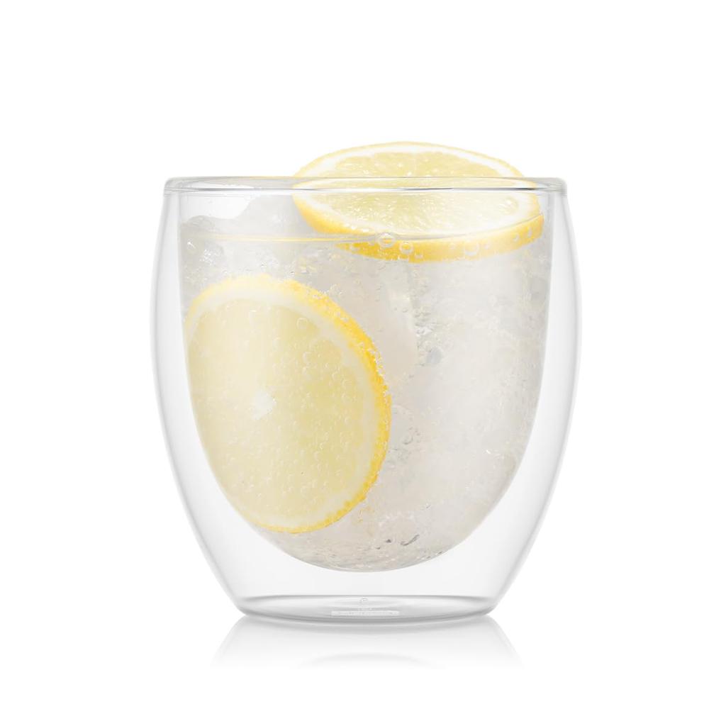BODUM PAVINA Double-Walled Glasses, 250ml, Set of 6, Insulates Hot and Cold Drinks, Double-Walled, Heat-Resistant, Microwave, Oven, Dishwasher, and