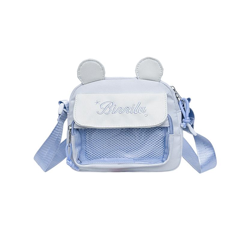 Japanese Style Kawaii Bear Girls Ita Crossbody Messenger Bag Clear Window Pins Display Female Small Itabag Cell Phone Purse