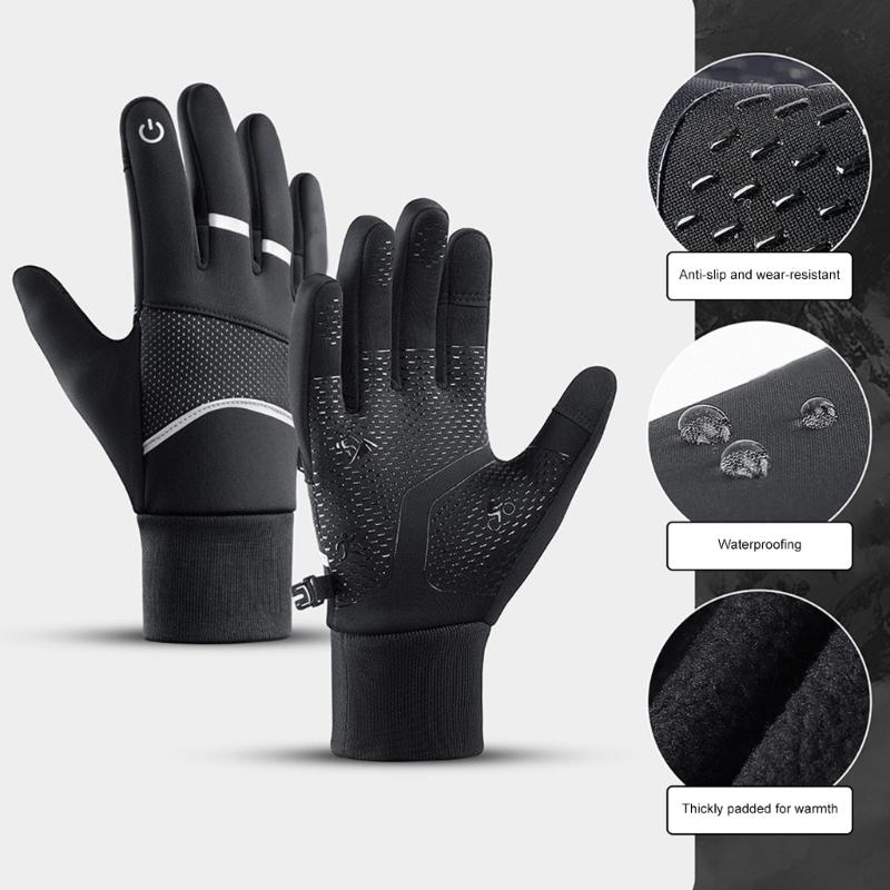 Cold Weather Warm Gloves Insulated Windproof Touchscreens Design Nonslip Palm For Cycling Skiing And Outdoor Activitiy