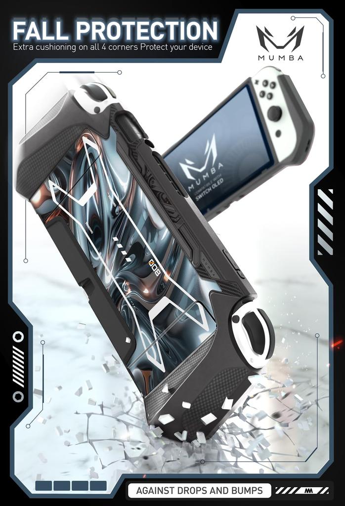 Mumba Nintendo Switch OLED 2021 Hülle, Organic EL Model, TPU-Griff, Schutzhülle, andockbares Zubehör, kompatibel mit Nintendo Switch OLED und Controller