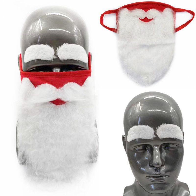

Claus Christmas Santa Eyebrows Beard Adult Cotton Warm Mask Party Cosplay Set 3pcs