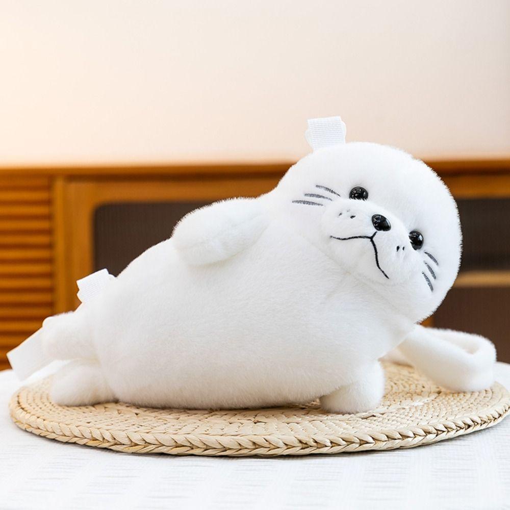 Adorable Seal Shoulder Pouch Soft Plush Crossbody Bag Creative Cartoon Seal Handbag  Students