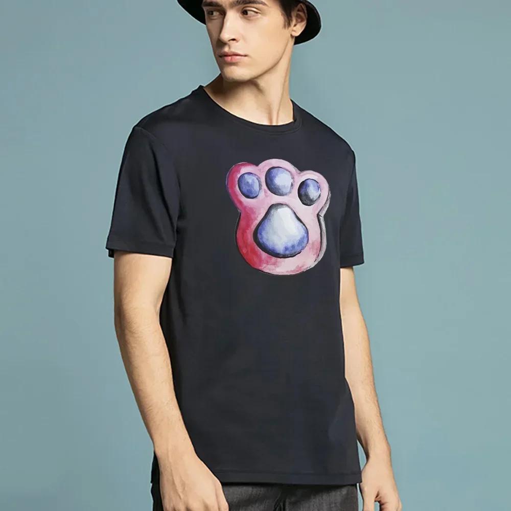 Clothes Men Harajuku T-Shirt Summer Fashion Casual O-neck T Shirts Footprints Printed Short Sleeve Top Trend Streetwear Pullover