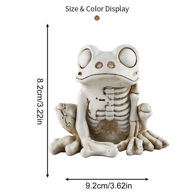Frog Skeleton Model Frog Skull Statues Tiny Frog Sculpture Resin Halloween Animal Statue Figurine For Spooky Scene Party Favour