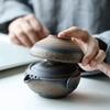 Japanischer Stil Grobkeramik Schnellteetasse Ein Topf Eine Tasse Tragbarer Handheld-Kessel Kung Fu Tee-Set