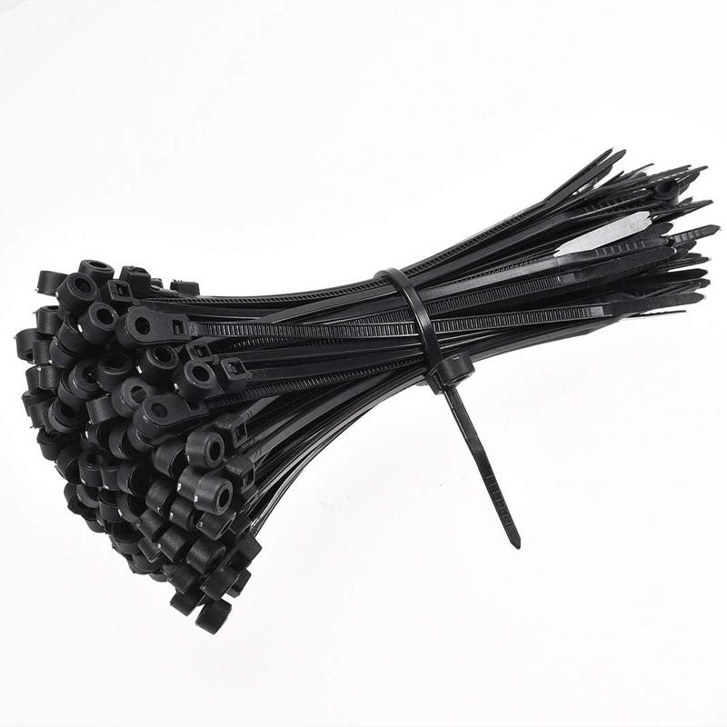 Reusable Screw Hole Cable Ties Self-locking Cord Ties Straps Fastening Loop Office Organizer Heavy Duty Adjustable Cord Zip Tie