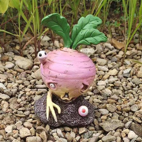 Halloween Vegetable Zombie Statue, Spooky Carrot Potato Zombie Garden Sculpture, Resin Outdoor Decoration for Patio, Yard, Graveyard Decor