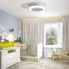 18 Inch Enclosed Ceiling Fan with Light and Remote, Flush Mount Bladeless Modern Low Profile Ceiling Fan for Bedroom Kitchen Dining Room