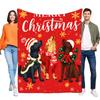 Merry Christmas Dogs Blanket Cozy Soft Fleece Throw Ideal for Holiday Decor Gift for Pet Lovers Stylish Warm Throw for Sofa Bed