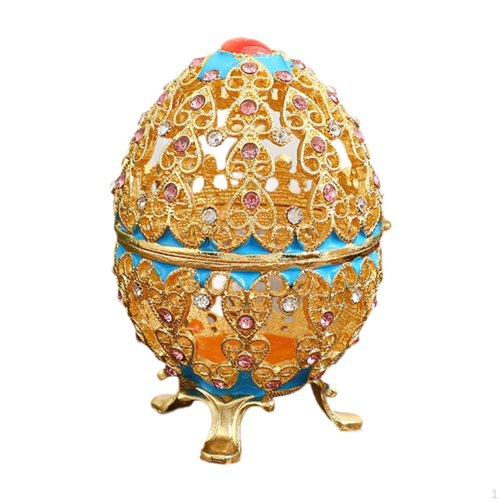 

Пасхальное яйцо Стиль Шкатулка для украшений на петлях Эмалированное украшение Уникальный подарок Креативное украшение в форме для красный