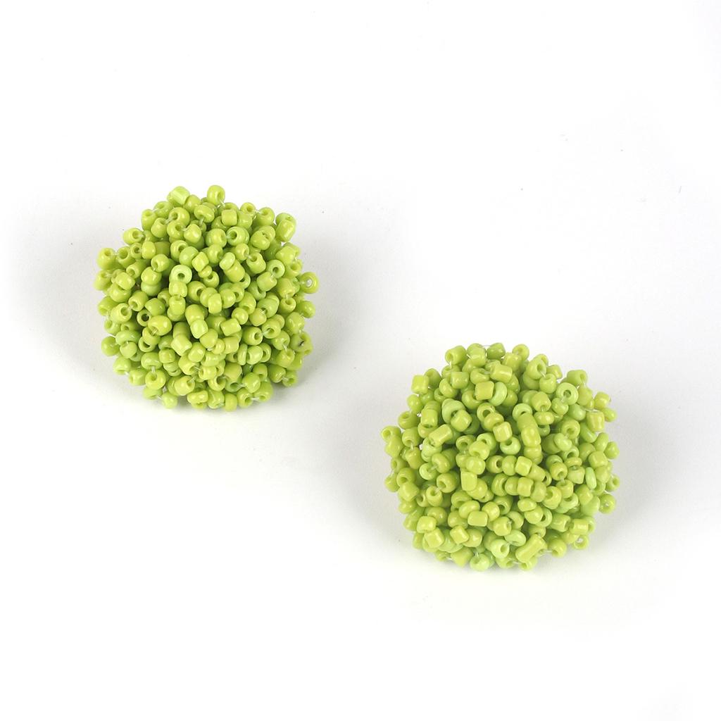 Summer Ethnic Style Bohemian Rice Bead Temperament Stud Earrings, Simple Niche Retro Handmade Earrings
