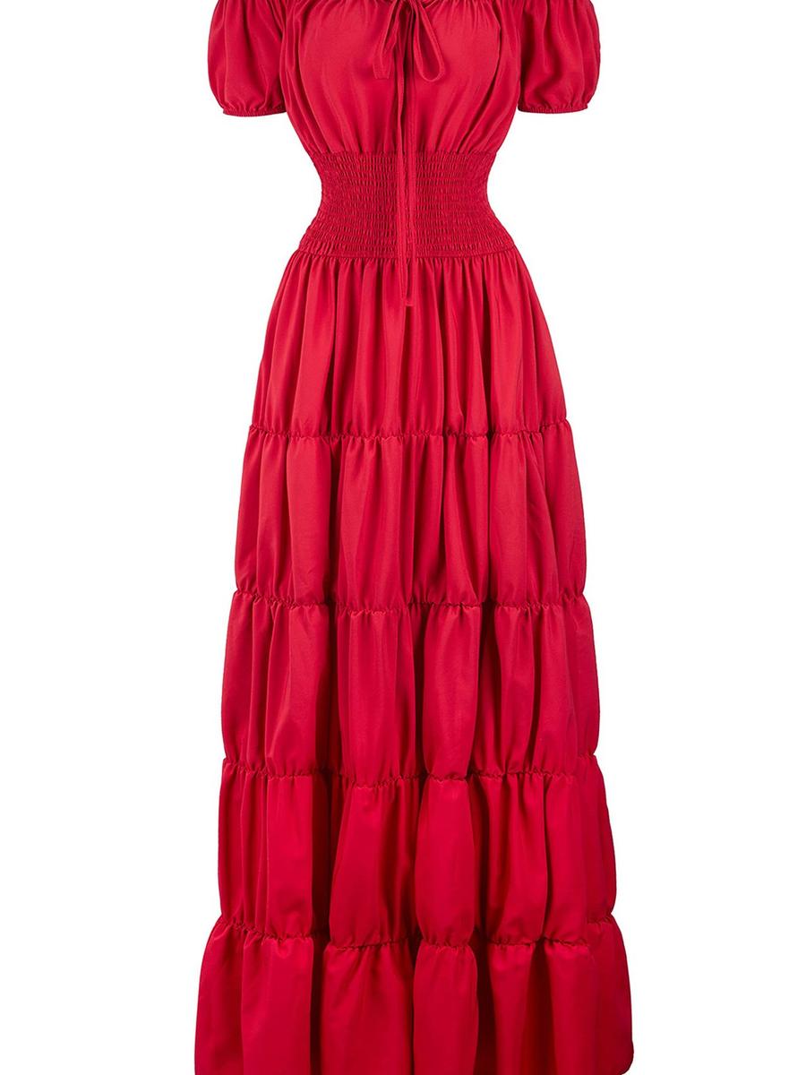 Medieval Renaissance Victorian Lady Stage Costume Halloween Cosplay Dress M