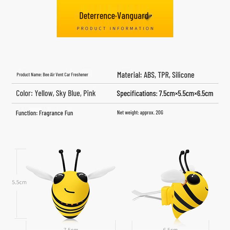 Little Bee Car Air Vent Perfume - Cartoon Fragrance Aromatherapy Burner and Decor