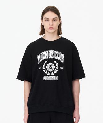 MOZMOZ Laurel Short Sleeve Oversized Sweatshirt Black
