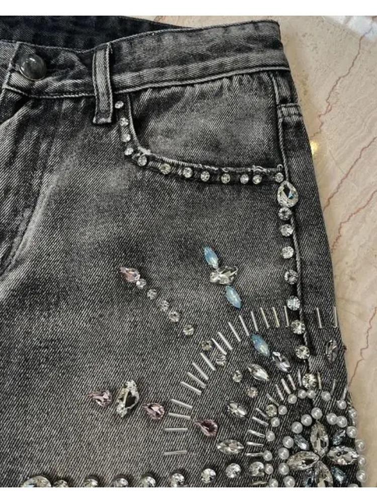 Y2K Streetwear Shorts Jeans Men Women Harajuku Hip Hop Gothic Masonry Retro Loose Denim Fitness Shorts Casual Basketball Shorts