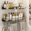 Aluminum Zinc Zinc Alloy Bathroom Shelf Rectangle Shape Storage Rack Wall Mounted Shelf  Kitchen Storage