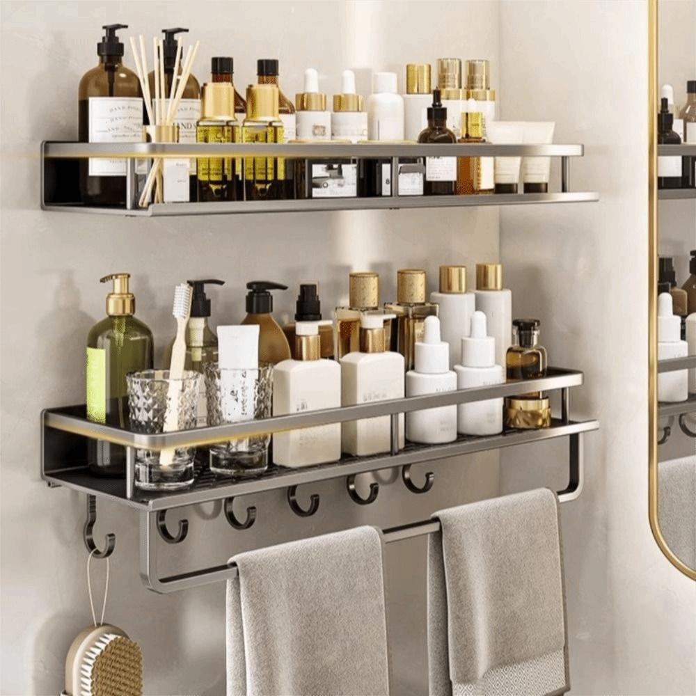 Aluminum Zinc Zinc Alloy Bathroom Shelf Rectangle Shape Storage Rack Corner Shelf  Cosmetics Storage