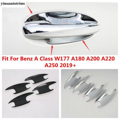 Chrome / Carbon Fiber Door Handle Bowl Cover Trim ABS Accessories For Mercedes Benz A Class W177 A180 A200 A220 A250  - 2024