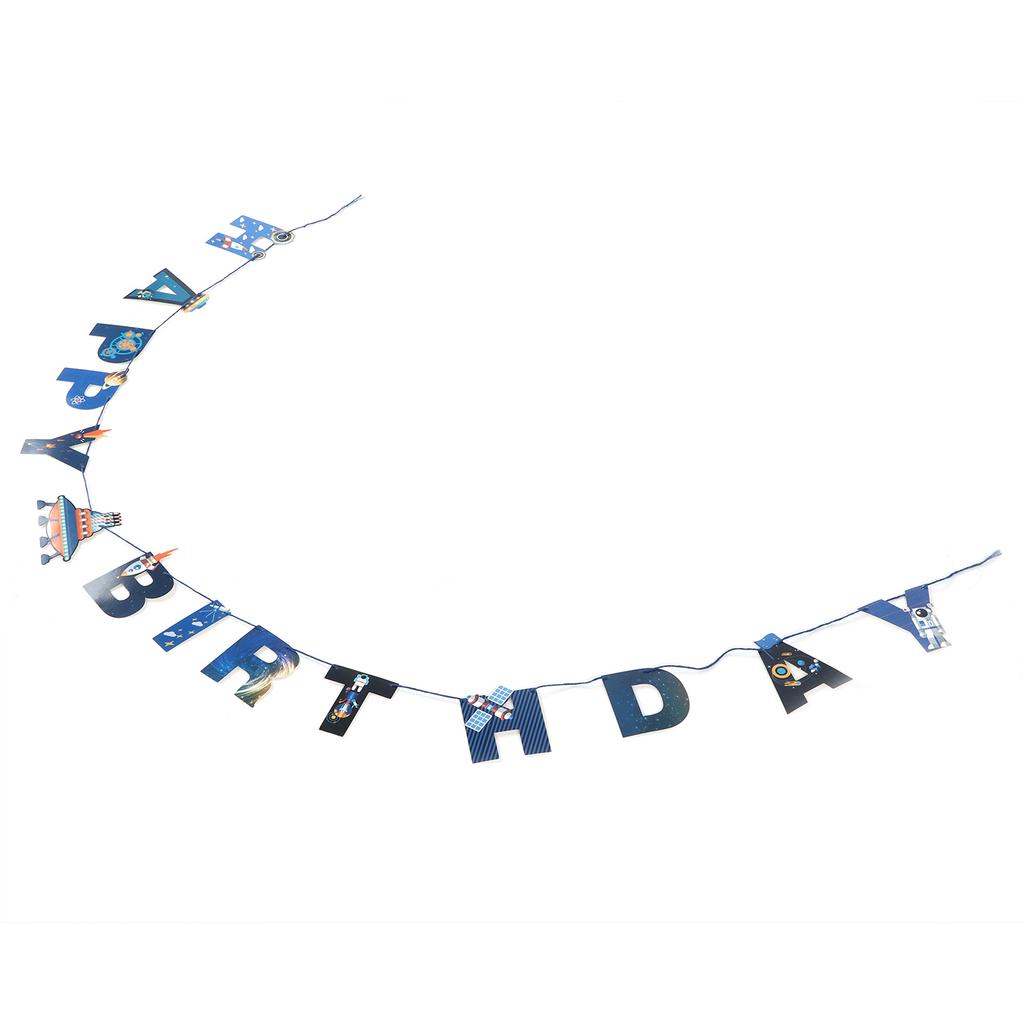 Weltraum Geburtstag Flagge Astronaut Planet Spirale Banner Anzug für Party Dekorationen Kuchenstecker