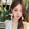 Female Vacation Style Flower Tassel Earrings