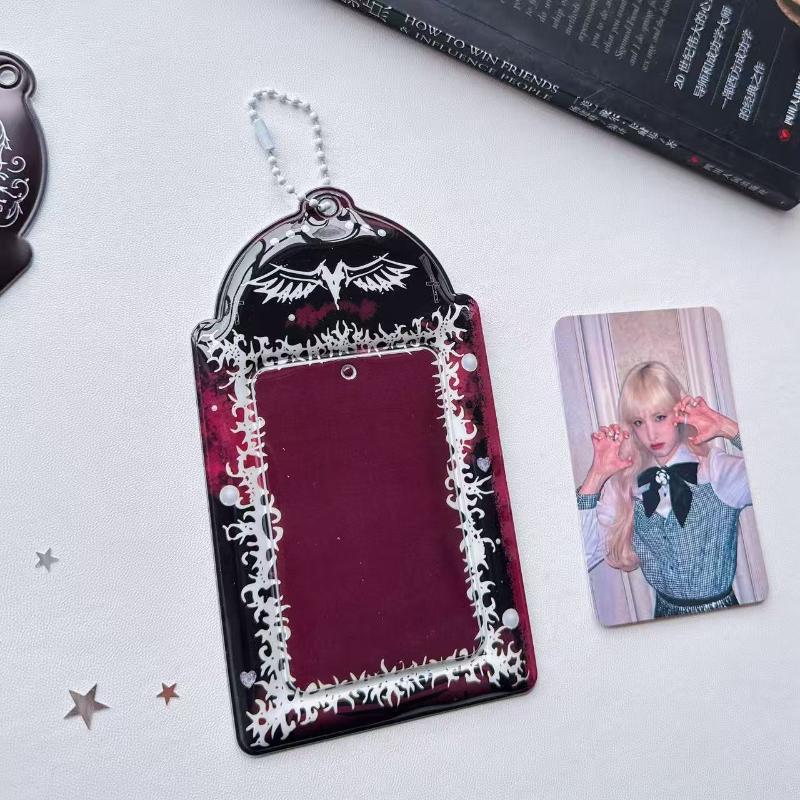 Idol Photo Card Holder Transparent Display Case for Star Chaser Campus Meal Card Storage Pendant Accessory