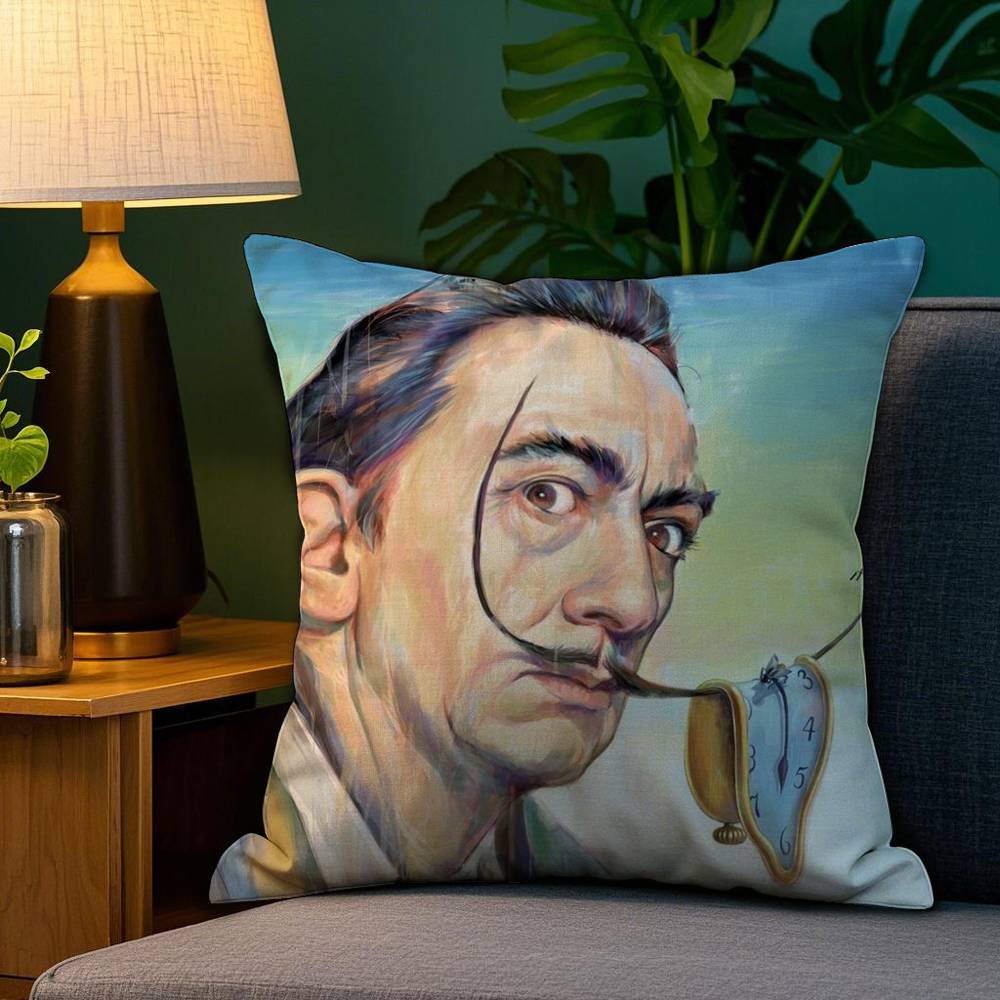 Federa per Cuscino Pop Art Salvador Dalí Divano Soggiorno Camera da Letto Stampa Double-sided Cuscino Quadrato Federa per Cuscino per il Riposo