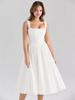 European & American Style Slimming Waist-Tie White Summer Dress