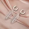 Lucktune Stainless Steel Plant Leaf Women's Earrings 2025 Trend Bohemian Drop Earrings Jewelry Anniversary Birthday Gift New In