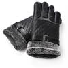 Autumn And Winter Men'S Pu Washed Leather Simulation Leather Fur Gloves Keep Warm Outdoor Cycling Manufacturers Wholesale Keep Warm Thicker